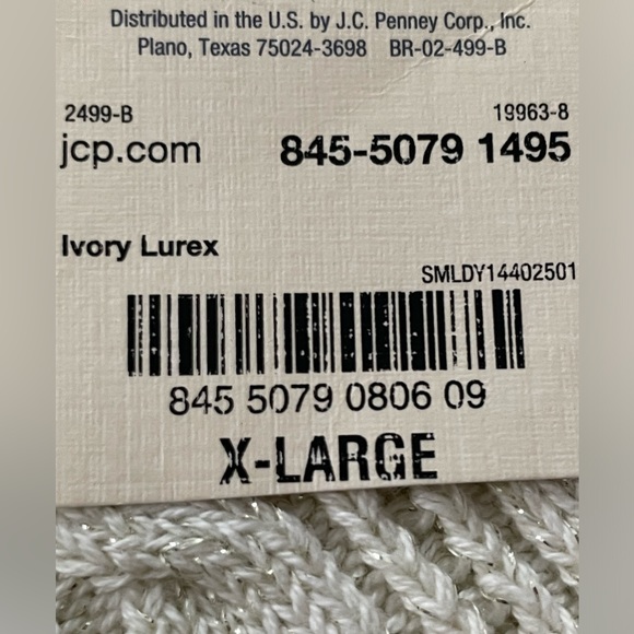 Gorgeous ivory metallic, Cable knit, sweater, size XL by St. Johns Bay - Picture 3 of 8